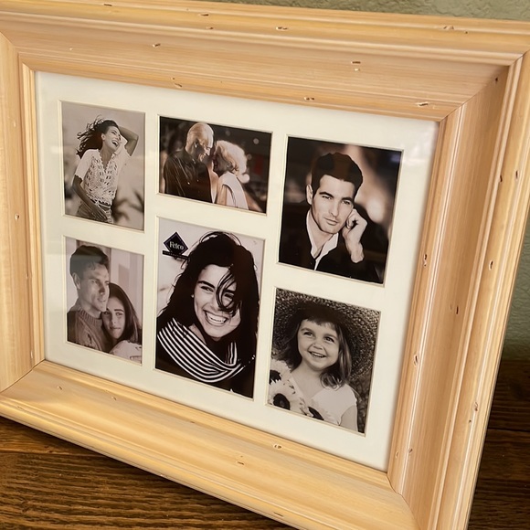 NWT Fetco International rustic wood collage frame w/mat for 6 photos - Picture 2 of 8